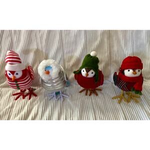 lot of 4 wondershop 2017 feathery friends felt birds
